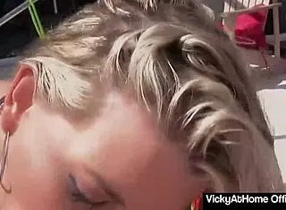 milf vicky vette looks great when she receives a cumshot after a blowjob... um, yeah