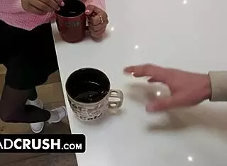 During a thanksgiving charades game stepdaughter kissed her loving stepdad which gave him a boner for skirt riding cowgirl doggystyle teasing taboo fun.