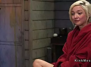 this blonde faces the hardest torment training with rough bdsm whipping and tied up bondage as she squirts from monster cock gagging