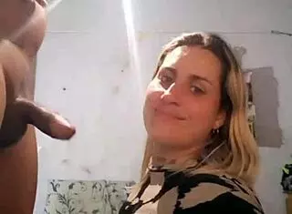 Blonde addicted to swallowing hot jizz