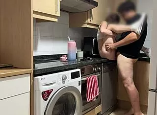 While I talk on phone with boyfriend my stepdad eats my shaved pussy and fucks me hard until creampie inside