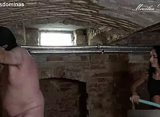 Brunette Slave Endures Whipping And Foot Domination In Bareback Femdom Session With German Mistress