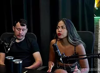 Best moments of Casal Kaliente in Preliminares Podcast featuring Bia Hot part 2 on Sheer Red