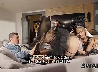 Swap4k Wives Get Kinky with Random Girl Pickup for Wife Swap Cuckold Watching in Stockings