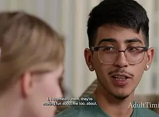 18YO Virgin Cheerleader Fucks Dorky Friend to Beat Jocks' Wager on Her V Card