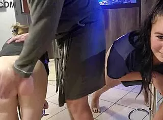 Myself and Friend Get Asses Spanked in Homemade FFM Threesome