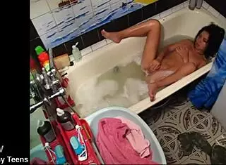 barely legal step-sister teases her tight 18+ hole on hidden camera solo