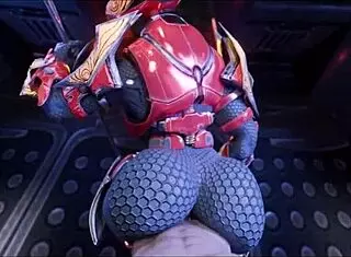 Female sangheili dominates and fucks man hard