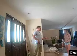 Aften Opal gets caught masturbating with dildo during babysitter job in doggystyle action