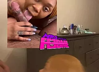 Milfs live sucking dick, but this ebony one deepthroats a monster cock with sloppy gagging