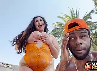 Josie Jaxxon takes Rome Major's big black cock deep in her pussy with interracial cowgirl riding and doggystyle pounding.