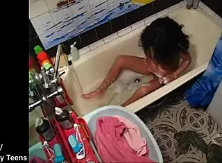 barely legal step-sister teases her tight 18+ hole on hidden camera solo