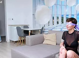 Friend's wife birthday gangbang with four cocks 🎂