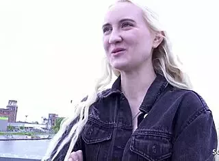 I picked up skinny blonde teen 18+ Daruma Rai for rough casting fuck in Berlin streets