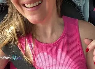 Naughty couple enjoys outdoor sex on the street right outside their car