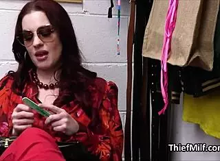 Redhead Cougar Hints at Pussy Play on Office Desk Encounter