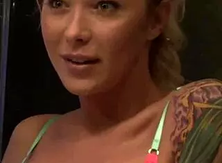 Black hunk gets monster cock sucked by two blonde shemales then they fuck him hard in anal assfucking cumshot!