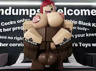 railing a nasty thick redhead bitch with big tits and ass on monster cock!