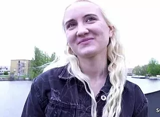 I picked up skinny blonde teen 18+ Daruma Rai for rough casting fuck in Berlin streets