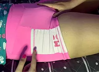 Oh man, she got what she deserved when I caught my stepdaughter with her juicy pussy marking in leggings