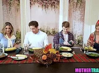 stepsons trading stepmoms leads to wild group sex with big cocks and taboo milf action