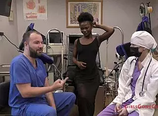 Rina arem gets yearly gyno exam from doctor tampa and nurse stacy shepard.