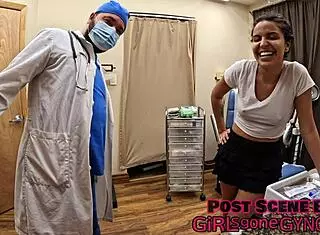 Oh, my tight Latina ass needs this deep fingering, she whispers during her humiliating close-up gyno exam with gloves