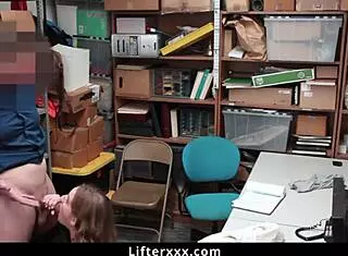 this teen thief got caught stealing in the garage and ended up taking a dirty deal from the mall officer to avoid punishment