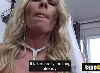 Debt Collector Fucks Tanned Blonde Bride In Front Of Her Furious Husband