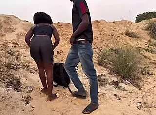 I sat down with my pussy and groaned loudly on this bastard's dick on a deserted beach in front of the corninh