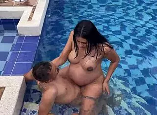 Horny pool guy, fuck my big tits latina milf body while husband's away part 2