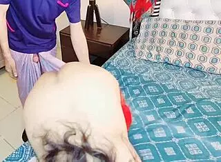 Indian stepfather gives bbw stepdaughter intense bareback anal fuck in doggystyle with dirty talk