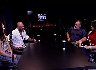 Woman swallows everything in mouth during lesbian scenes and interview without cumming in swingers casting on sheer red