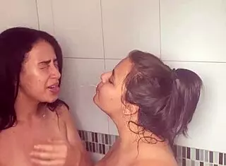 Stepsisters, why not film a steamy shower video just for stepdad?