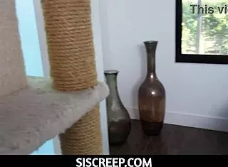 Allen Swift hides something in his pants at the party. It leads to horny taboo creampie with not sister Claire Roos.