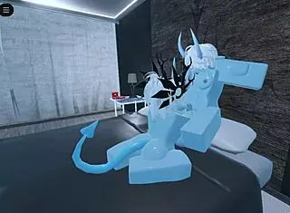 So I became a blue demon in Roblox game adventure