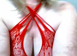 Look at me towering over you as a giantess in red lingerie, feeling so powerful and dominant.