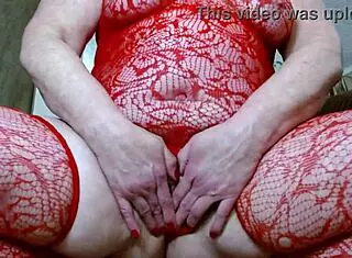 Look at me towering over you as a giantess in red lingerie, feeling so powerful and dominant.