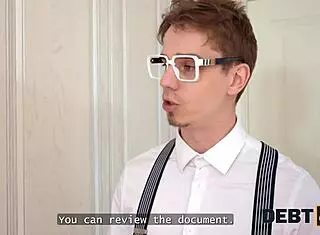 debt4k hot debtor polly yangs dances for 2 debt collectors then takes double penetration 🔥💃