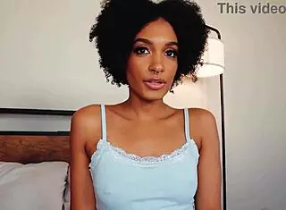 Bratty black stepsis Addis Fouche craves your big cock in homemade pov doggystyle