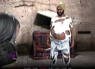 hot babe experiences intense ass fucking from old man's huge cock in hardcore hentai anime game scene