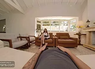 hey patient your busty redhead shemale therapist in lingerie sucks cock and bangs bareback pov