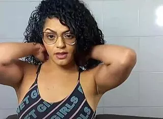 Morena brasileira with big ass and saggy tits flashing see through dress while exhibitionist rebolando and gemendo alto on pau