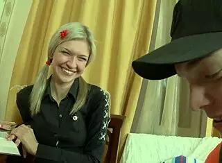 Barely legal tatyana konovalova blonde whore gets ass gaped by big cock in pantyhose