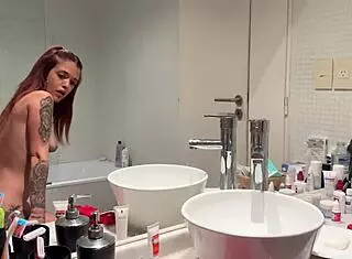 i made my best friend mile gomez undress for me in the bathroom. we fuck rough doggystyle with creampie after.