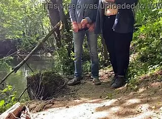 Subtle tease from curvy mature mother-in-law giving an amazing handjob with her big natural tits and wet pussy exposed