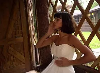 I feel so guilty yet thrilled as the bride cheats with doggystyle cowgirl quickie right after wedding