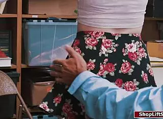 Shoplifter blonde teen caught and fucked on floor 😈