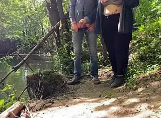 Subtle tease from curvy mature mother-in-law giving an amazing handjob with her big natural tits and wet pussy exposed