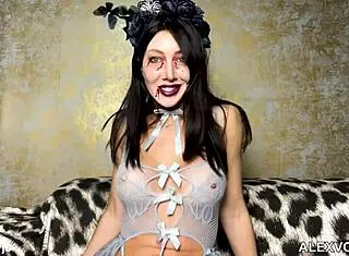 sexy halloween witch hotkinkyjo fuck ass with huge dildo